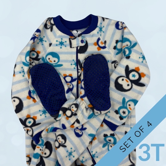 The Children's Place Pajamas Size 3T Set of 4 Boys Fleece Pajamas - Picture 8 of 9